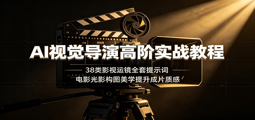 AI视觉导演高阶实战教程：38类影视运镜全套提示词，电影光影构图美学提升成片质感-热点1站 - 热点知汇专注网赚项目资源知识聚汇