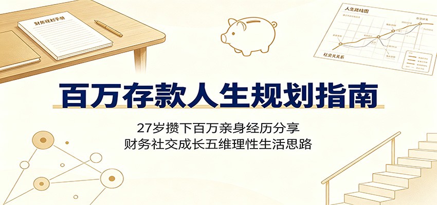 百万存款人生规划指南：27岁攒下百万亲身经历分享，财务社交成长五维理性生活思路-热点1站 - 热点知汇专注网赚项目资源知识聚汇
