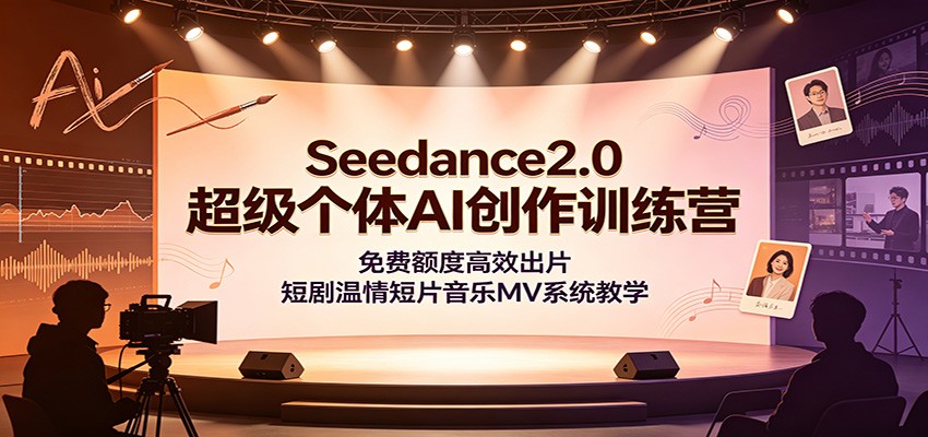 Seedance2.0超级个体AI创作训练营：免费额度高效出片，短剧温情短片音乐MV系统教学-热点1站 - 热点知汇专注网赚项目资源知识聚汇
