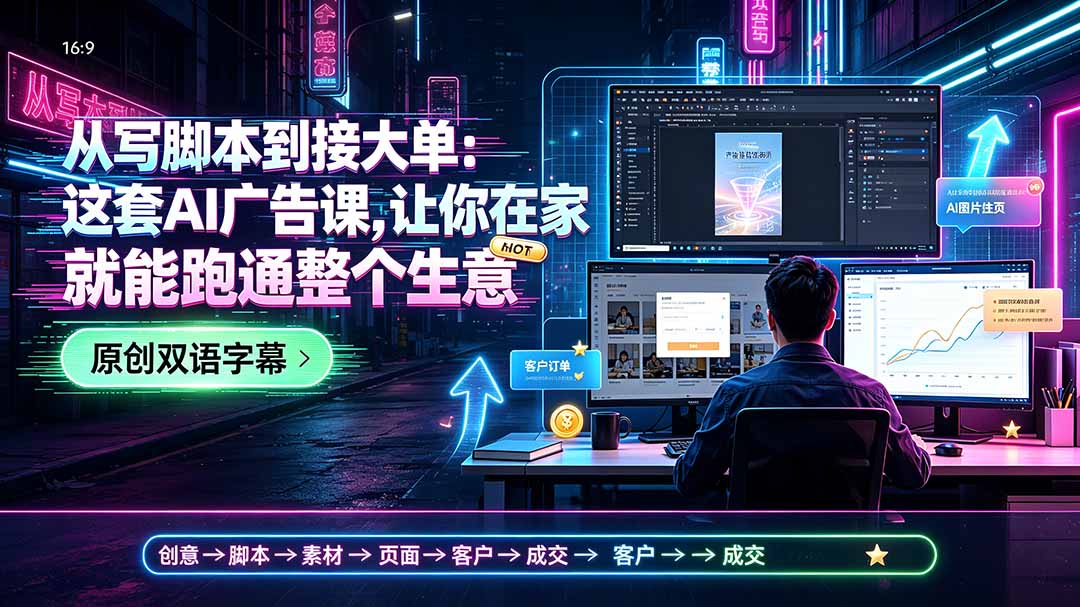 图片[1]-从写脚本到接大单：这套AI广告课，让你在家就能跑通整个生意【原创双语字幕】-项目网