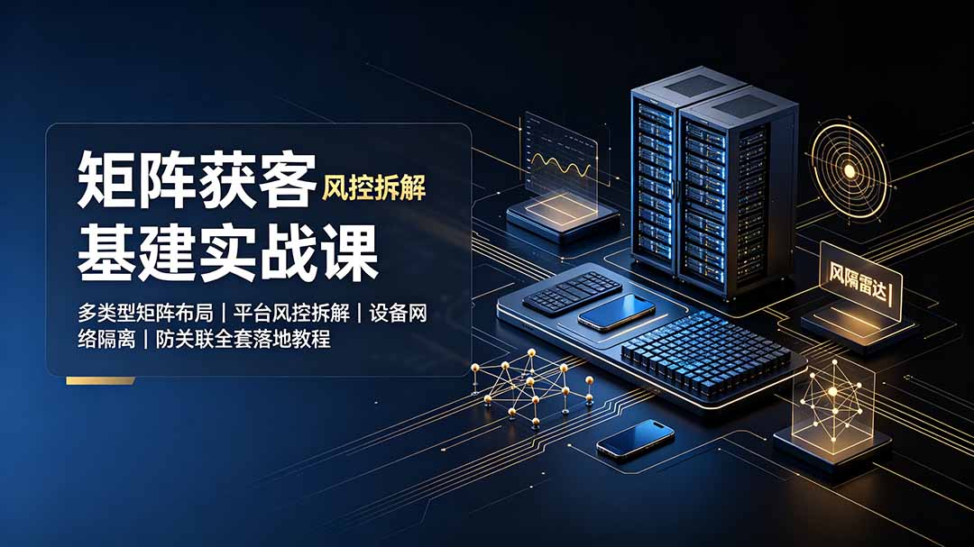 矩阵获客基建实战课:多类型矩阵布局|平台风控拆解|设备网络隔离|防关联全套落地教程-热点1站 - 热点知汇专注网赚项目资源知识聚汇