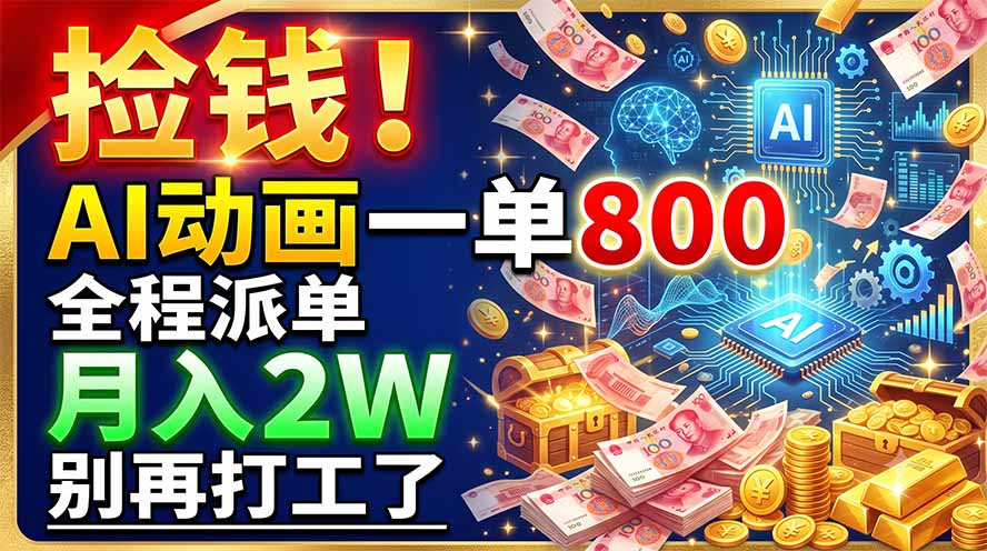 图片[1]-捡钱！AI动画一单800，全程派单，月入2W，别再打工了-项目网