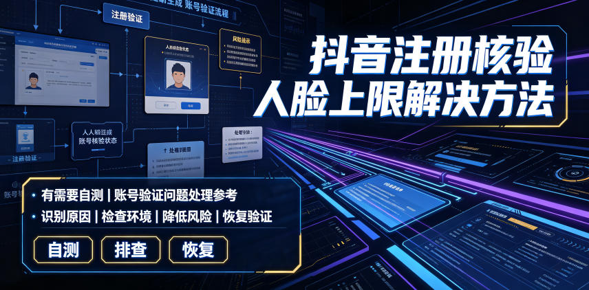 抖音注册核验人脸上限解决方法，有需要自测-热点1站 - 热点知汇专注网赚项目资源知识聚汇