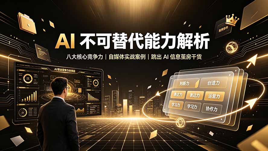 付费文章：AI 不可替代能力解析▸八大核心竞争力｜自媒体实战案例｜跳出 AI 信息茧房干货-热点1站 - 热点知汇专注网赚项目资源知识聚汇