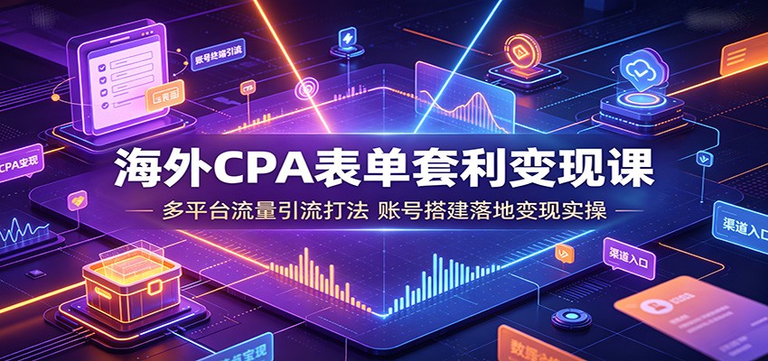 海外CPA表单套利变现课：多平台流量引流打法，账号搭建落地变现实操-热点1站 - 热点知汇专注网赚项目资源知识聚汇