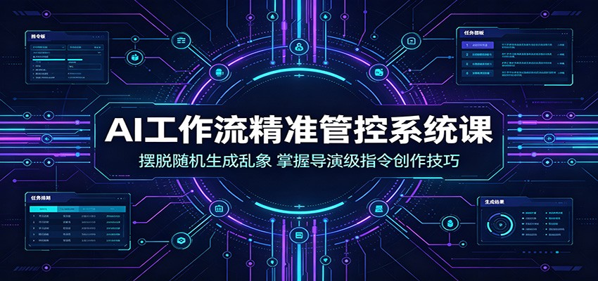 AI工作流精准管控系统课：摆脱随机生成乱象，掌握导演级指令创作技巧-热点1站 - 热点知汇专注网赚项目资源知识聚汇